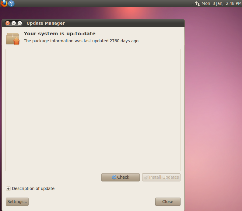 Ubuntu 10.10LTS vanilla update check.png